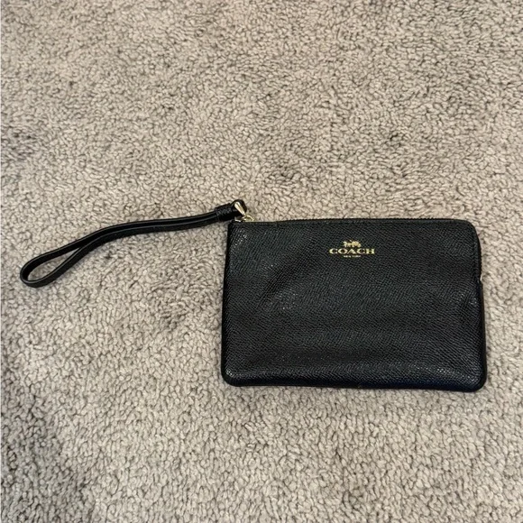 Coach Black Textured Wristlet - Picture 1 of 5